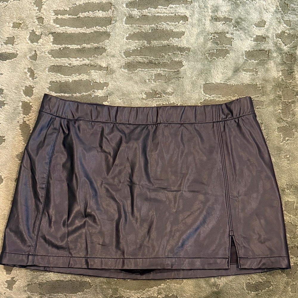 American Eagle Outfitters Black Faux Leather Mini Skirt